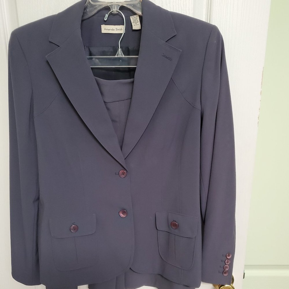 Gray Skirt Suit - SZ 14 - Amanda Smith